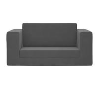 Eleganz Canapé-lit 2 places pour enfant - Anthracite - Canapé en peluche doux pour chambre d'enfant - 100 % polyester - Confortable et facile d'entretien - Meuble idéal pour les bébés et les
