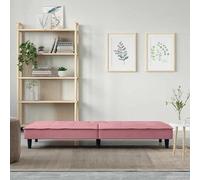 Eleganz Canapé-lit futon avec porte-gobelets, en velours rose, confortable, pour salon ou chambre d'amis, peu encombrant et élégant