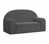Eleganz Canapé-lit pour enfant 2 places anthracite - Peluche douce (100 % polyester) - Meubles confortables pour bébé et enfant pour chambre d'enfant et salon