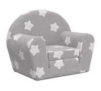 Eleganz Canapé-lit pour enfants - Canapé doux en peluche avec étoiles - Gris clair - Meubles confortables pour bébé et enfant en 100 % polyester - Parfait pour les chambres d'enfants et les salles de