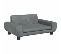 Eleganz Canapé pour enfant en velours et pin - Gris foncé - 70 x 45 x 33 cm - Canapé de jeu durable pour tout-petits - Meubles pour bébé et enfant en polyester et bois massif