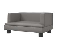 Eleganz Canapé pour enfant gris 60 x 40 x 30 cm en cuir synthétique (100 % polyuréthane) - Pin massif et plastique - Confortable et durable pour chambre d'enfant et salon
