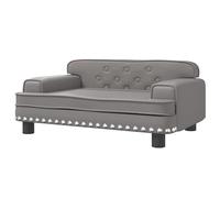 Eleganz Canapé pour enfant gris 70 x 45 x 30 cm en cuir synthétique - Chaise pour enfant en pin massif et matériau PU résistant, idéale pour chambre d'enfant et salon, ergonomique et facile
