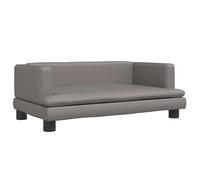 Eleganz Canapé pour enfant, gris, 80 x 45 x 30 cm, en cuir synthétique, meuble pour enfant, en pin et polyuréthane, durable et facile d'entretien, pour chambre d'enfant et salon