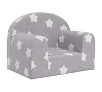 Eleganz Canapé pour enfant gris clair avec étoiles - Canapé en peluche doux pour chambre d'enfant - 100 % polyester - Confortable et confortable - Idéal pour les tout-petits