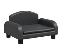 Eleganz Canapé pour enfant noir 50 x 40 x 30 cm - Meubles pour enfant en cuir synthétique (100 % polyuréthane) et bois massif - Confortable et durable pour chambre d'enfant et salon