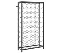 Eleganz Casier à vin pour 45 bouteilles en fer forgé avec revêtement par pulvérisation - Étagère de rangement stable pour cave ou salon - 54 x 18 x 100 cm - Noir