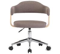 Eleganz Chaise de bureau pivotante taupe en bois bug et tissu - Chaise de bureau ergonomique pour le bureau à domicile et le bureau - Grand confort et durabilité