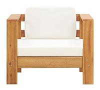 Eleganz Chaise de jardin avec coussins en bois massif d'acacia aspect teck - Durable et élégante pour terrasse et jardin - Housse 100 % polyester