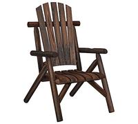 Eleganz Chaise de jardin en épicéa massif aspect brûlé - Durable et élégante pour la terrasse et le jardin - Parfait pour les amateurs de plein air
