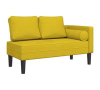 Eleganz Chaise longue avec coussin - Ottoman en velours jaune pour salon et chambre à coucher - Assise confortable avec rembourrage doux - Design moderne pour des pièces élégantes