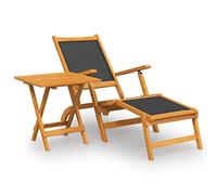 Eleganz Chaise longue de jardin avec table en bois massif d'acacia traité à l'huile - Lit de jardin durable et élégant pour des heures de détente en plein air