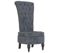 Eleganz Chaise rembourrée à dossier haut - En velours gris foncé - Avec agrafage à boutons - Fauteuil de salon très confortable pour salon et chambre à coucher - Design luxueux pour un décor élégant