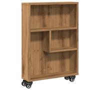 Eleganz Chariot de rangement fin en bois de chêne artisanal, 48 x 13 x 68 cm, système d'étagères pratique pour les petits espaces, durable et élégant