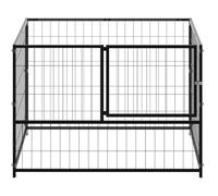 Eleganz Chenil pour chien noir 100 x 100 x 70 cm en acier - Parc robuste et sûr pour chiens dans le jardin ou la terrasse - Idéal pour les chiens de taille moyenne