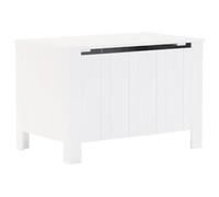 Eleganz Coffre de rangement RANA en pin massif - Blanc - 80 x 49 x 54 cm - Coffre solide avec couvercle - Pour salon, chambre à coucher et couloir - Aspect bois naturel - Durable et polyvalent