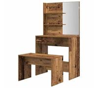 Eleganz Coiffeuse aspect bois vieilli pour chambre à coucher | Matériau en bois et acrylique | Élégant et durable | Parfait pour le maquillage et les bijoux