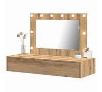Eleganz Coiffeuse avec luminaires - Montage mural - Chêne artisan - Vanity - Armoire à miroir et éclairage - Peu encombrante et élégante - Pour chambre à coucher et salle de bain (panneau de