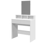 Eleganz Coiffeuse avec miroir - Blanc - 80 x 41 x 144,5 cm - En bois et verre - Coiffeuse moderne avec grand miroir pour chambre à coucher - Pratique et élégante