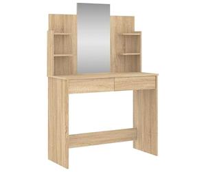 Eleganz Coiffeuse avec miroir en chêne Sonoma 96 x 39 x 142 cm - Ensemble de meubles de chambre à coucher en bois et verre - Élégant et fonctionnel pour une chambre à coucher élégante