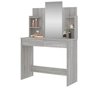Eleganz Coiffeuse avec miroir gris Sonoma 96 x 39 x 142 cm - Bois et verre - Meubles élégants pour chambre à coucher et salle de bain - Table de dressage pratique avec miroir