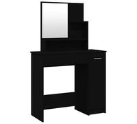 Eleganz Coiffeuse avec miroir pour chambre à coucher, noire, 86,5 x 35 x 136 cm, élégante et pratique, avec grand miroir et espace de rangement, parfaite pour le maquillage et le coiffage