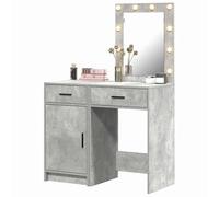 Eleganz Coiffeuse avec porte, 2 pièces, grise, 50 x 41 x 135 cm, meuble de chambre à coucher, en bois dérivé, solution de rangement pour les petits espaces, design moderne