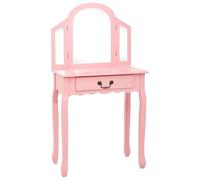 Eleganz Coiffeuse avec tabouret - Ensemble de meubles de chambre à coucher en bois de paulownia et MDF - 65 x 36 x 128 cm - Élégant et stable - Parfait pour les chambres de filles et les salles de