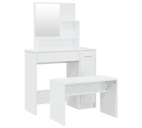 Eleganz Coiffeuse blanche brillante 86,5 x 35 x 136 cm | Meubles de chambre à coucher en bois et acrylique | Élégant et peu encombrant | Idéal pour les petits espaces