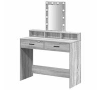 Eleganz Coiffeuse grise en bois 100 x 41 x 140 cm - Espace de rangement pour chambre à coucher, taille compacte et durable - Parfaite pour les petits espaces