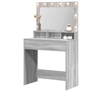 Eleganz Coiffeuse grise Sonoma 79 x 41 x 135 cm - Meuble de chambre à coucher en bois élégant et peu encombrant - Organisation parfaite pour les cosmétiques et les accessoires