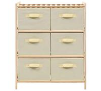 Eleganz Commode à 6 corbeilles en bois de cèdre - Ensemble de meubles de salon pour l'ordre et le style - Design naturel - Rangement polyvalent - Beige