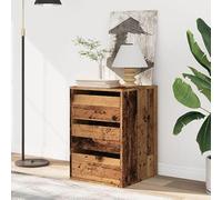 Eleganz Commode aspect bois vieilli 40 x 41 x 58 cm en matériau dérivé du bois - Ensemble de meubles de salon avec espace de rangement, élégante et durable pour les petits espaces