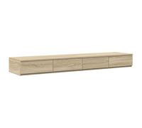 Eleganz Commode de lit Sonoma chêne 140 x 36,5 x 16,5 cm - Table de chevet étroite en bois - Peu encombrante et élégante pour chambre à coucher - Rangement moderne avec 2 tiroirs