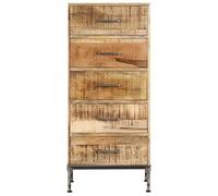 Eleganz Commode de salon en bois massif de mangue, 45 x 35 x 106 cm, rangement élégant pour le salon, durable et naturel, solution pour l'ordre et l'espace de rangement