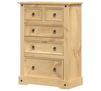 Eleganz Commode en pin massif avec finition cire de miel - Coffre de rangement pour salon et chambre à coucher - Solution de rangement stable avec poignées en métal - Design naturel