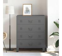 Eleganz Commode industrielle avec tiroirs en métal, anthracite, 78 x 40 x 93 cm, solution de rangement stable pour le salon, design robuste et grand espace de rangement