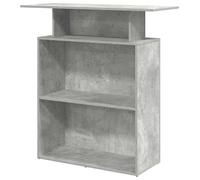 Eleganz Comptoir de réception, gris béton, 100 x 40 x 104 cm, en matériau dérivé du bois, postes de travail dans un grand espace, durable et moderne