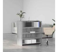 Eleganz Comptoir de réception gris sonoma 100 x 50 x 103,5 cm en matériau dérivé du bois - Comptoir de bureau élégant et stable pour les bureaux de grande pièce - Réception moderne pour les zones de