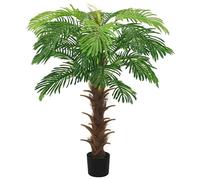 Eleganz Cycas Palmier artificiel 140 cm avec pot en bois massif - Plante artificielle robuste pour salon, bureau et jardin - Décoration facile d'entretien en plastique et bois