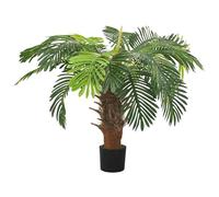 Eleganz Cycas Palmier artificiel en pot 90 cm - Palmier artificiel en bois massif et plastique pour salon, bureau ou balcon - Décoration facile d'entretien et durable