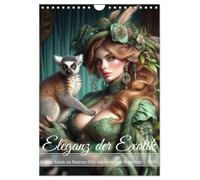 Eleganz der Exotik - Femme Fatale im Bohème-Chic mit tierischen Begleitern (Wandkalender 2026 DIN A4 hoch), CALVENDO Monatskalender: Verführung und Wildnis in kunstvollen Kompositionen