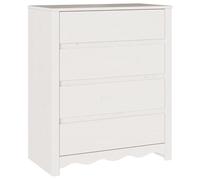 Eleganz Drammen Commode blanche en pin massif - Ensemble de meubles de salon 76,5 x 40 x 91 cm - Solution de rangement pour les petits espaces