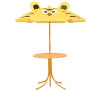 Eleganz Ensemble bistro de jardin pour enfants avec parasol, 3 pièces, jaune, acier et 100 % polyester, robuste et résistant aux intempéries, parfait pour le jardin ou le balcon