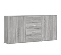 Eleganz Ensemble buffet 3 pièces gris Sonoma | Meubles de salon en bois | Meuble TV moderne & solution de rangement | 60 x 31 x 84 cm | Pour petits espaces et familles
