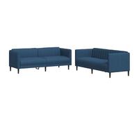 Eleganz Ensemble canapé 2 pièces en tissu bleu - Ensemble futon pour salon ou chambre à coucher - Confortable et durable - Idéal pour les petits espaces et les hôtes