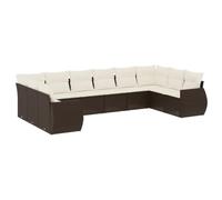 Eleganz Ensemble de 10 canapés de jardin en rotin PE avec coussins et acier revêtu par pulvérisation - Durable et résistant aux intempéries - Parfait pour les terrasses et les jardins