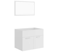 Eleganz Ensemble de 2 meubles de salle de bain en bois et acrylique - Ensemble de meubles de salle de bain modernes en blanc - Peu encombrant et durable - Parfait pour les petites salles de bains