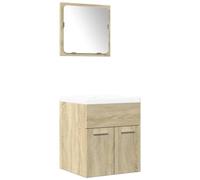 Eleganz Ensemble de 3 meubles de salle de bain en chêne Sonoma en bois - Ensemble de meubles de salle de bain modernes pour une ambiance élégante, durable et peu encombrant