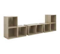 Eleganz Ensemble de 6 meubles TV en chêne Sonoma - Meuble de rangement moderne pour haut-parleurs et médias - Peu encombrant et élégant pour le salon